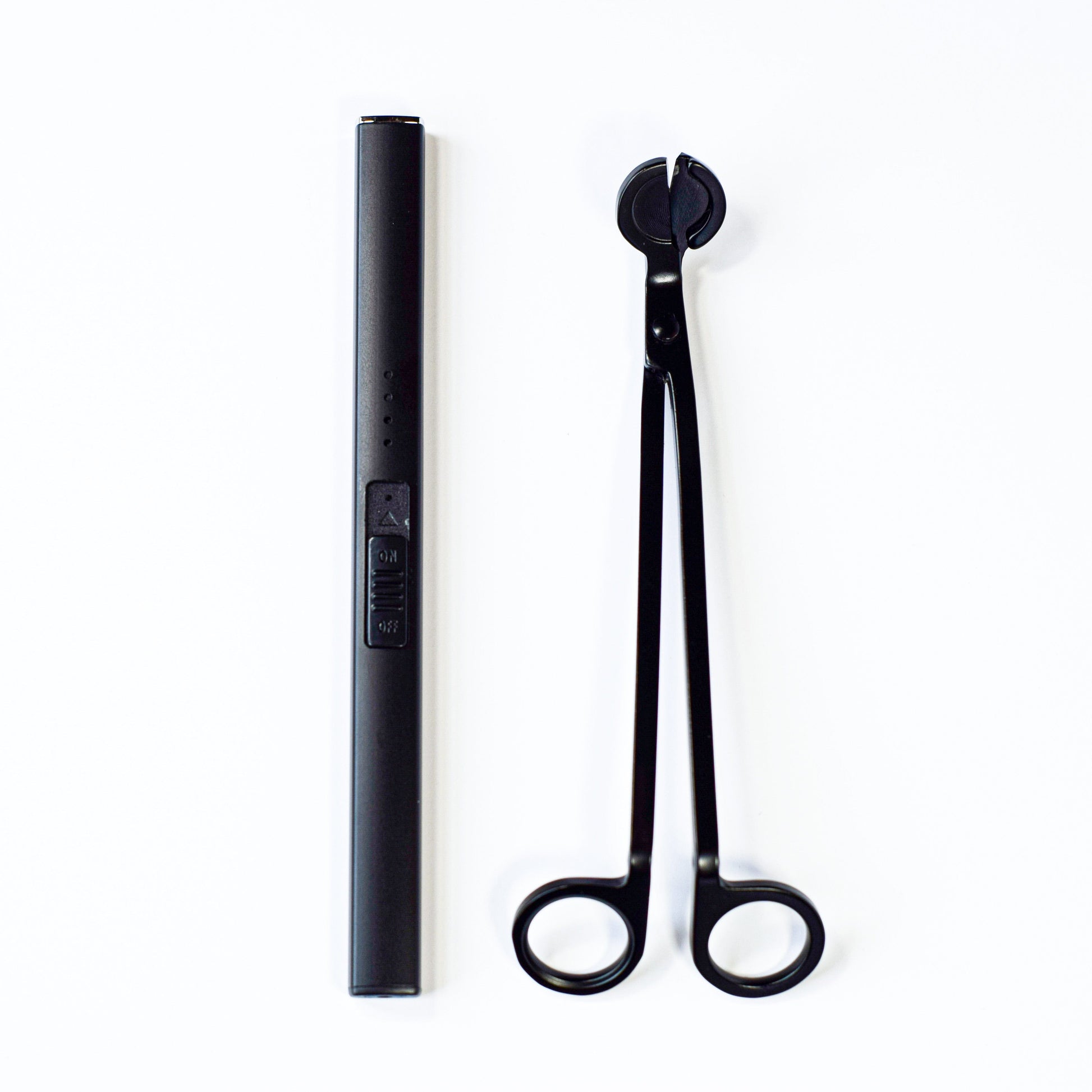 electric lighter and wick trimmer 