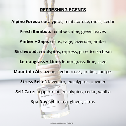 non toxic scents available in car air fresheners from sustainable grace