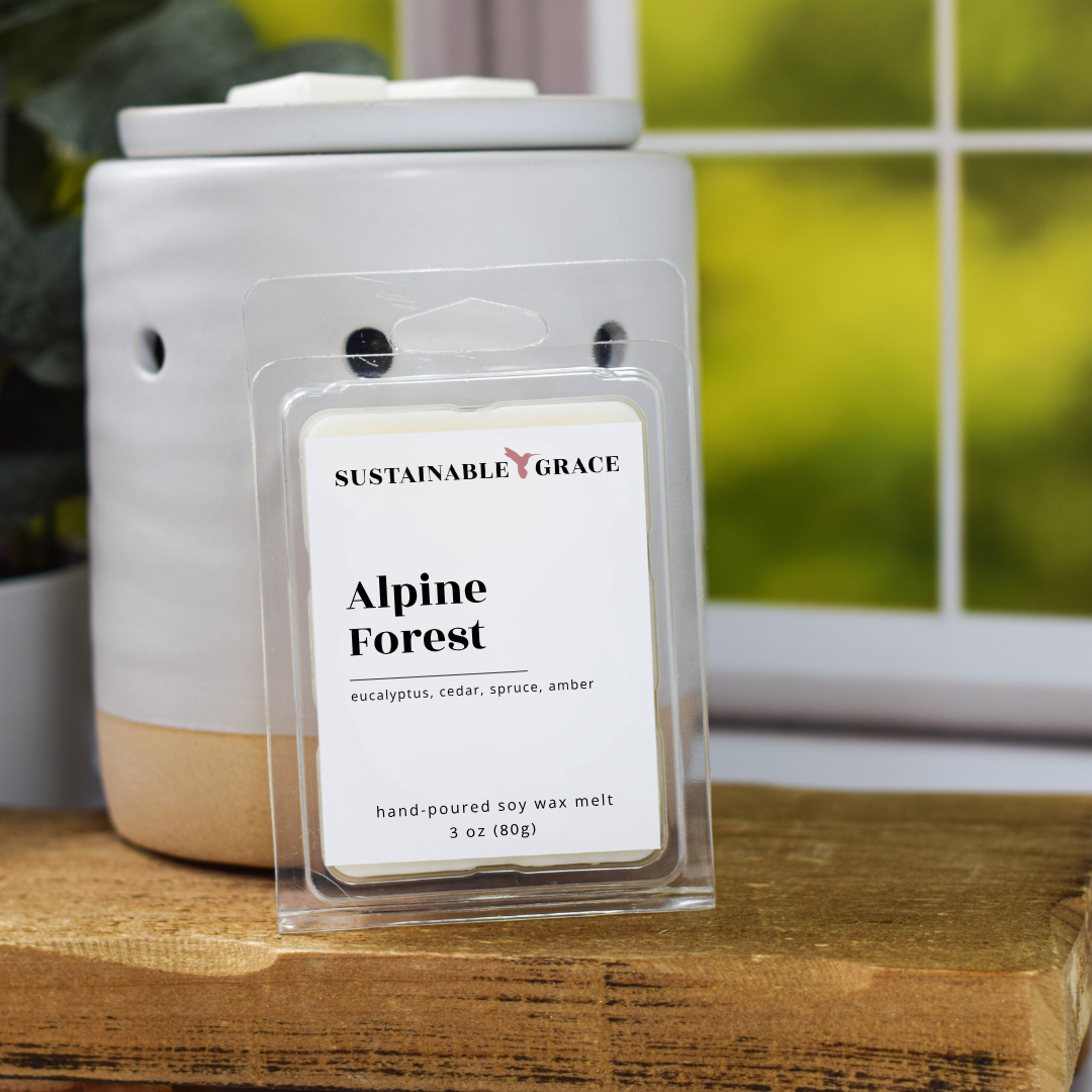 alpine forest soy wax melts from sustainable grace blue spruce scent 