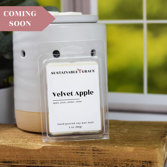 velvet apple non toxic soy wax melts from sustainable grace