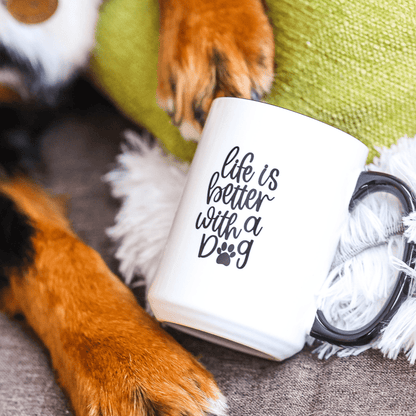 life is better with a dog coffee mug 